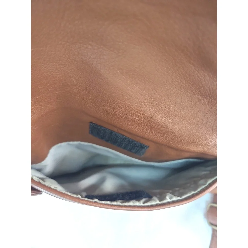 Vintage Ameribag Brown Leather Sling Bag Made in USA Healthy Back Pack Boho